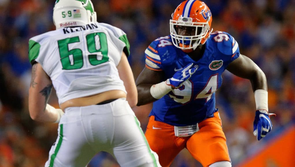 University of Florida defensive end Bryan Cox Jr. rushes the quarterback in a win over North Texas- Florida Gators football- 1280x852