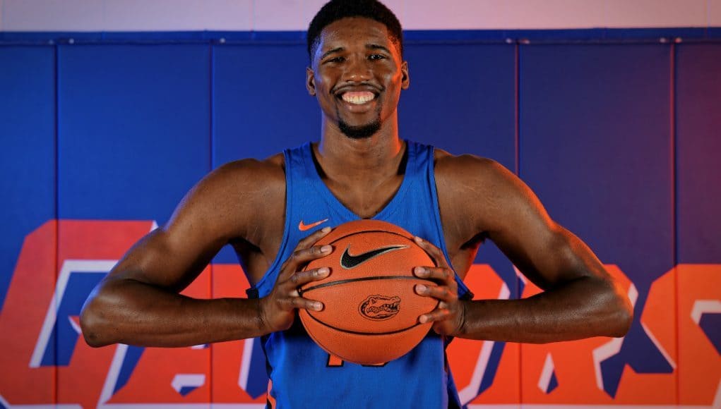 University of Florida forward Kevarrius Hayes poses during media day- Florida Gators basketball- 1280x852