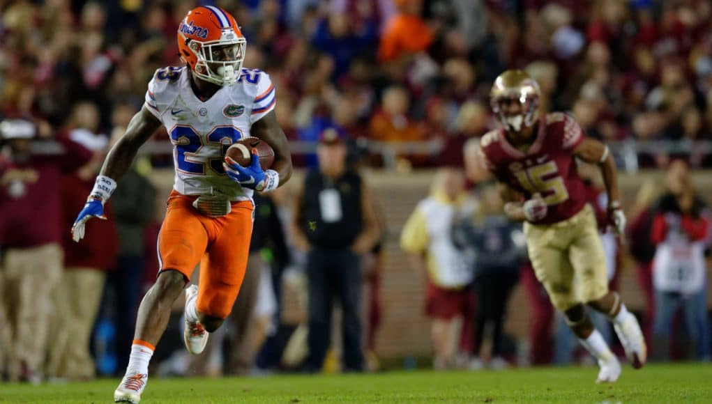 University of Florida freshman cornerback Chauncey Gardner returns his first career interception against FSU- Florida Gators football- 1280x852