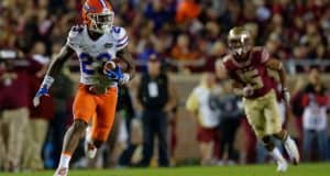 University of Florida freshman cornerback Chauncey Gardner returns his first career interception against FSU- Florida Gators football- 1280x852