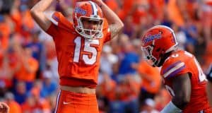 University of Florida kicker Eddy Pineiro celebrates a field goal against the Kentucky Wildcats in 2016- Florida Gators football- 1280x852