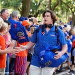 University of Florida offensive lineman Tyler Jordan greets fans during Gator Walk before the UMass game- Florida Gators football- 1280x854