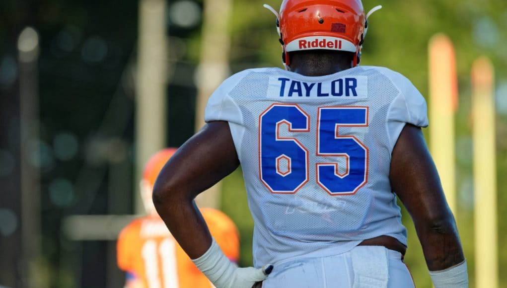 University of Florida offensive tackle Jawaan Taylor during fall camp- Florida Gators football- 1280x852