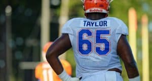 University of Florida offensive tackle Jawaan Taylor during fall camp- Florida Gators football- 1280x852