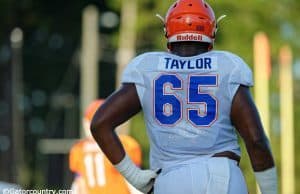 University of Florida offensive tackle Jawaan Taylor during fall camp- Florida Gators football- 1280x852