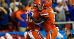 Florida Gators celebrate after scoring in the SEC Championship- 1280x853