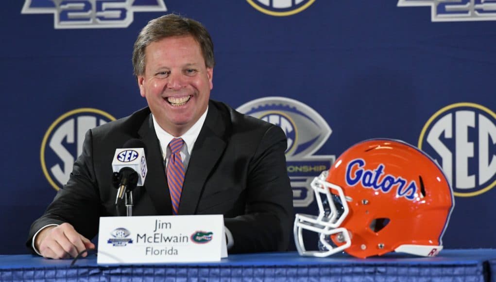 Florida Gators head coach Jim McElwain during SEC Championship press conference- 1280x854