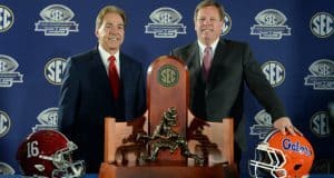 Florida Gators head coach Jim McElwain and Nick Saban with the SEC championship- 1280x853