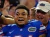 University of Florida cornerback Teez Tabor celebrates with fans after the Florida Gators win over the Georgia Bulldogs- Florida Gators football- 1280x852