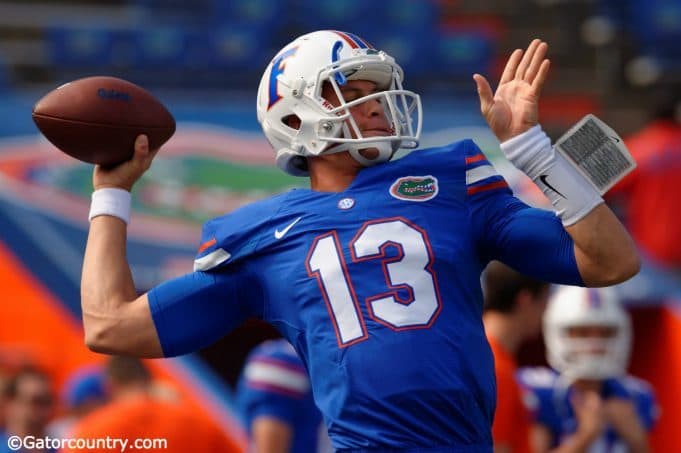 University of Florida freshman quarterback Feleipe Franks warms up before the Gators game against South Carolina- Florida Gators football- 1280x852