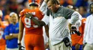 University of Florida head coach Jim McElwain reacts to Taven Bryan being ejected from the SEC Championship game.- Florida Gators football- 1280x852