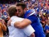 University of Florida quarterback Austin Appleby embraces head coach Jim McElwain during senior day ceremonies- Florida Gators football- 1280x855