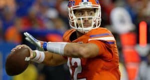 University of Florida quarterback Austin Appleby fires a pass against Alabama in the 2016 SEC Championship game- Florida Gators football- 1280x852