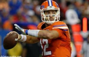 University of Florida quarterback Austin Appleby fires a pass against Alabama in the 2016 SEC Championship game- Florida Gators football- 1280x852