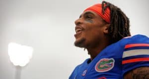 University of Florida receiver Tyrie Cleveland before the Florida Gators game against the Missouri Tigers- Florida Gators football- 1280x854