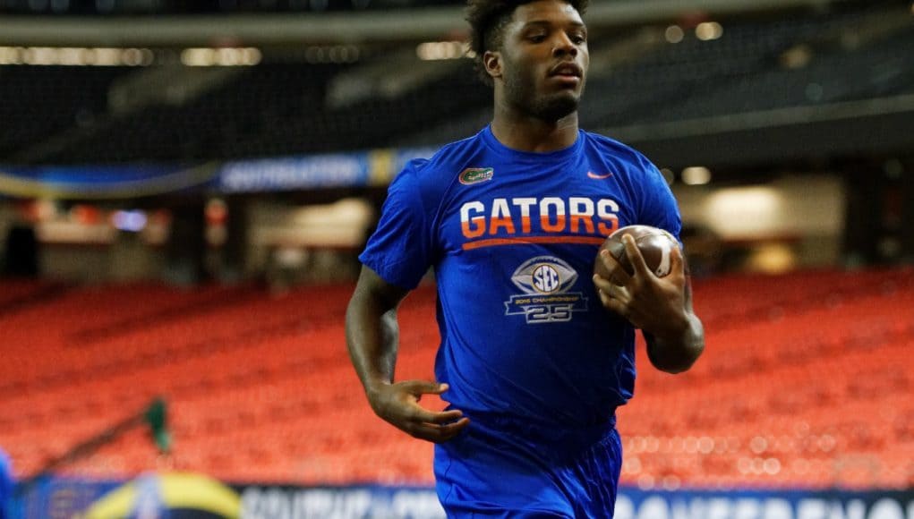 University of Florida running back Jordan Cronkrite during Florida’s open practice before the SEC Championship game- Florida Gators football- 1280x852