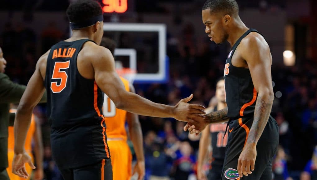 Florida Gators basketball guard KeVaughn Allen and Kasey Hill against Tennessee- 1280x853
