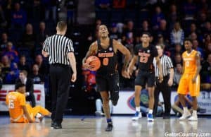 Florida Gators basketball player Kasey Hill celebrates after a win- 1280x853