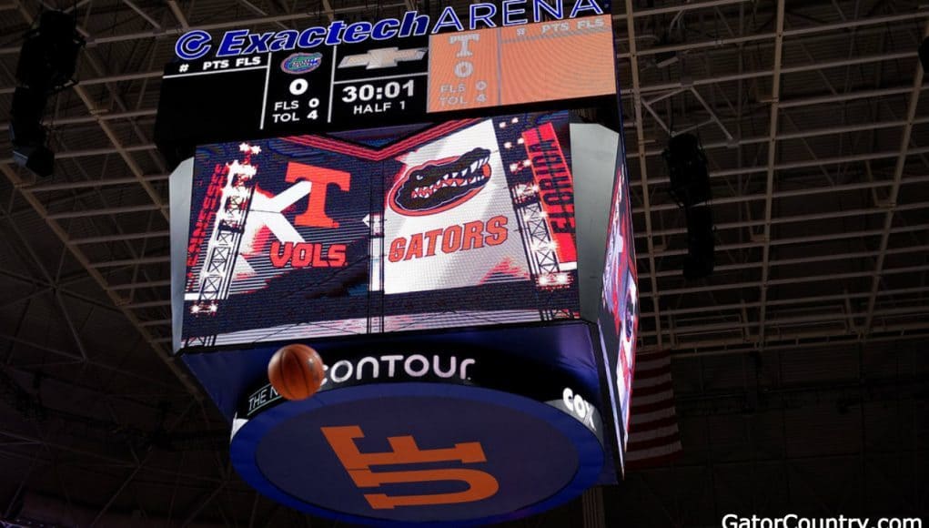 Florida Gators basketball scoreboard for the Exactech Arena- 1280x855