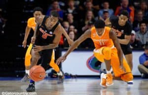 University of Florida Gators guard Kasey Hill steals a pass against Tennessee- Florida Gators basketball- 1280x852