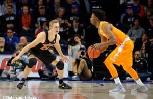 University of Florida forward Canyon Barry defends against Tennessee- Florida Gators basketball- 1280x852