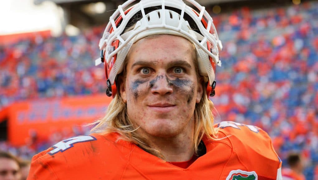 University of Florida linebacker Alex Anzalone walks off the field following the Gators wins over Kentucky- Florida Gators football- 1280x854