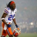 University of Florida safety Marcell Harris runs onto the field before the Gators game against FSU- Florida Gators football- 1280x852
