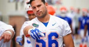 University of Florida walk on linebacker Christian Garcia walks out to the first spring football practice of the 2016 season- Florida Gators football- 1280x854