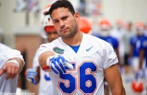 University of Florida walk on linebacker Christian Garcia walks out to the first spring football practice of the 2016 season- Florida Gators football- 1280x854