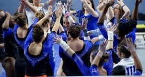 Florida Gators gymnastics team celebrates a win- 1280x853