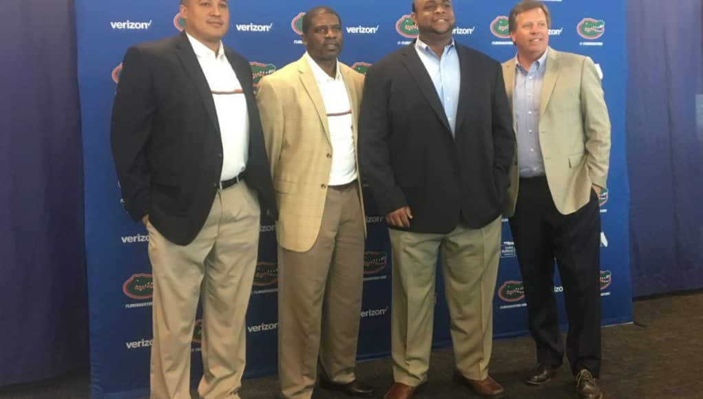 Florida Gators new assistant coaches with Jim McElwain- 1280x930