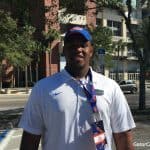 OL William Barnes enjoyed his first meeting with new Florida Gators OL coach Brad Davis 1280-960
