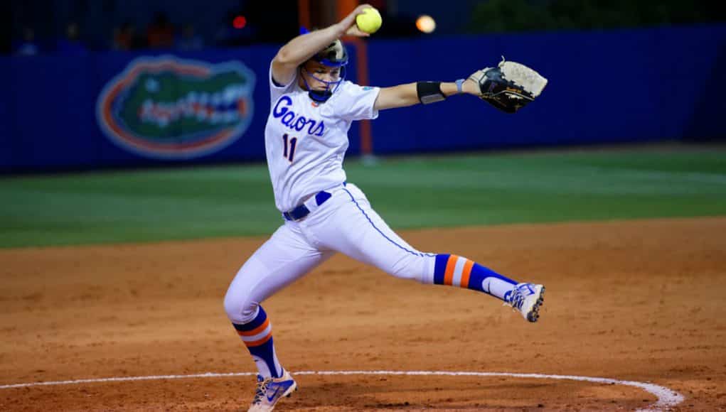 Florida Gators softball pitcher Kelly Barnhill pitches for UF- 1280x855