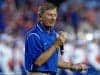 Former University of Florida head football coach Steve Spurrier speaks to the crowd at Ben Hill Griffin Stadium in 2016- Florida Gators football- 1280x852