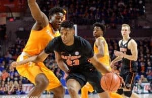 University of Florida forward Justin Leon drives to the basket against Tennessee- Florida Gators basketball- 1280x852