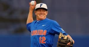 University of Florida freshman Blake Reese warms up before the Florida Gators Regional game against Georgia Tech- Florida Gators baseball- 1280x854