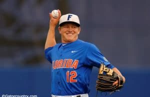 University of Florida freshman Blake Reese warms up before the Florida Gators Regional game against Georgia Tech- Florida Gators baseball- 1280x854