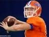 University of Florida freshman quarterback Kyle Trask throws a pass during spring football camp- Florida Gators football- 1280x852