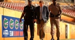 University of Florida head coach Jim McElwain walks around Raymond James Stadium before the Outback Bowl- Florida Gators football- 1280x852