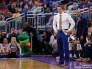 Florida Gators basketball coach Mike White looks on as the Gators play in the NCAA tournament- 1280x853