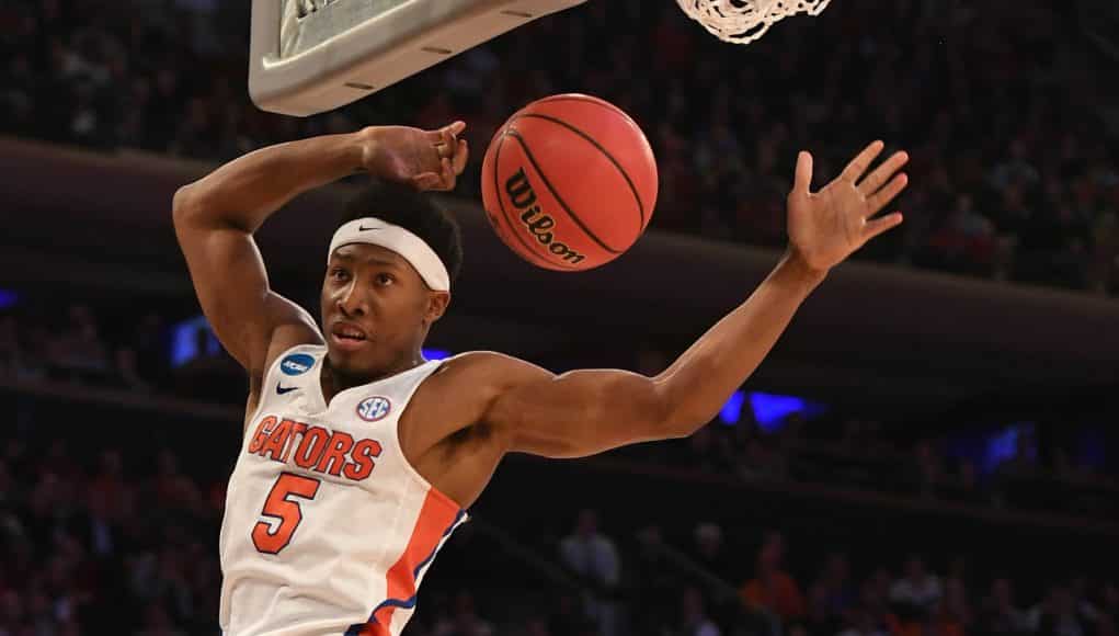 Florida Gators basketball guard KeVaughn Allen dunks against Wisconsin- 1280x854