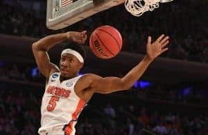 Florida Gators basketball guard KeVaughn Allen dunks against Wisconsin- 1280x854