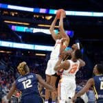 Florida Gators forward Devin Robinson goes up for a rebound in the NCAA tournament- 1280x853