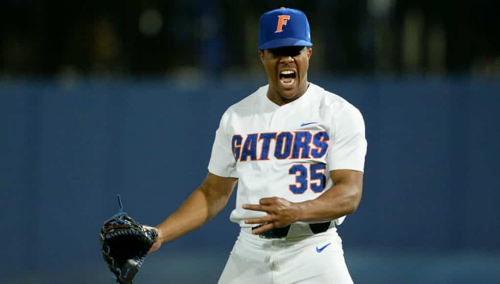 Florida Gators pitcher Andrew Baker pitches against FSU- 1280x851