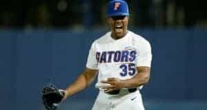Florida Gators pitcher Andrew Baker pitches against FSU- 1280x851