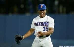 Florida Gators pitcher Andrew Baker pitches against FSU- 1280x851