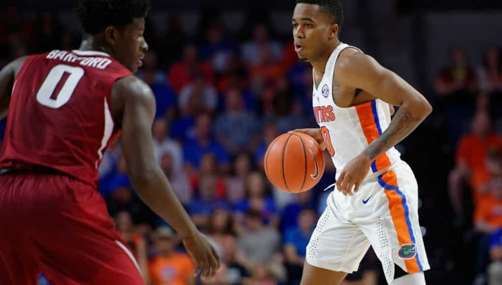 Florida Gators point guard Kasey Hill against Arkansas- 1280x853