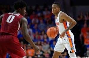 Florida Gators point guard Kasey Hill against Arkansas- 1280x853