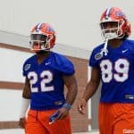 Florida Gators running back Lamical Perine and receiver Tyrie Cleveland- 1280x855
