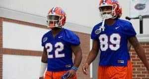 Florida Gators running back Lamical Perine and receiver Tyrie Cleveland- 1280x855
